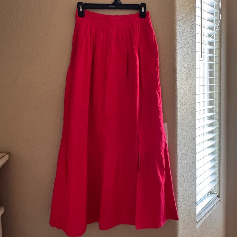 Abercrombie & Fitch Vibrant Red A-Line Skirt
